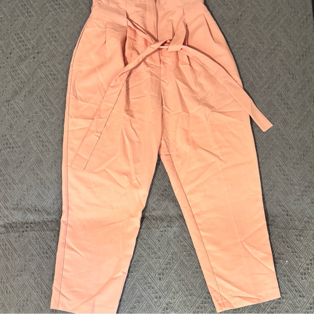ASOS Peach Tie-Waist Cropped Pants
